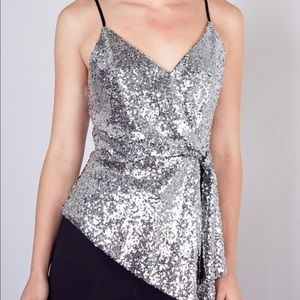 Silver sequin top